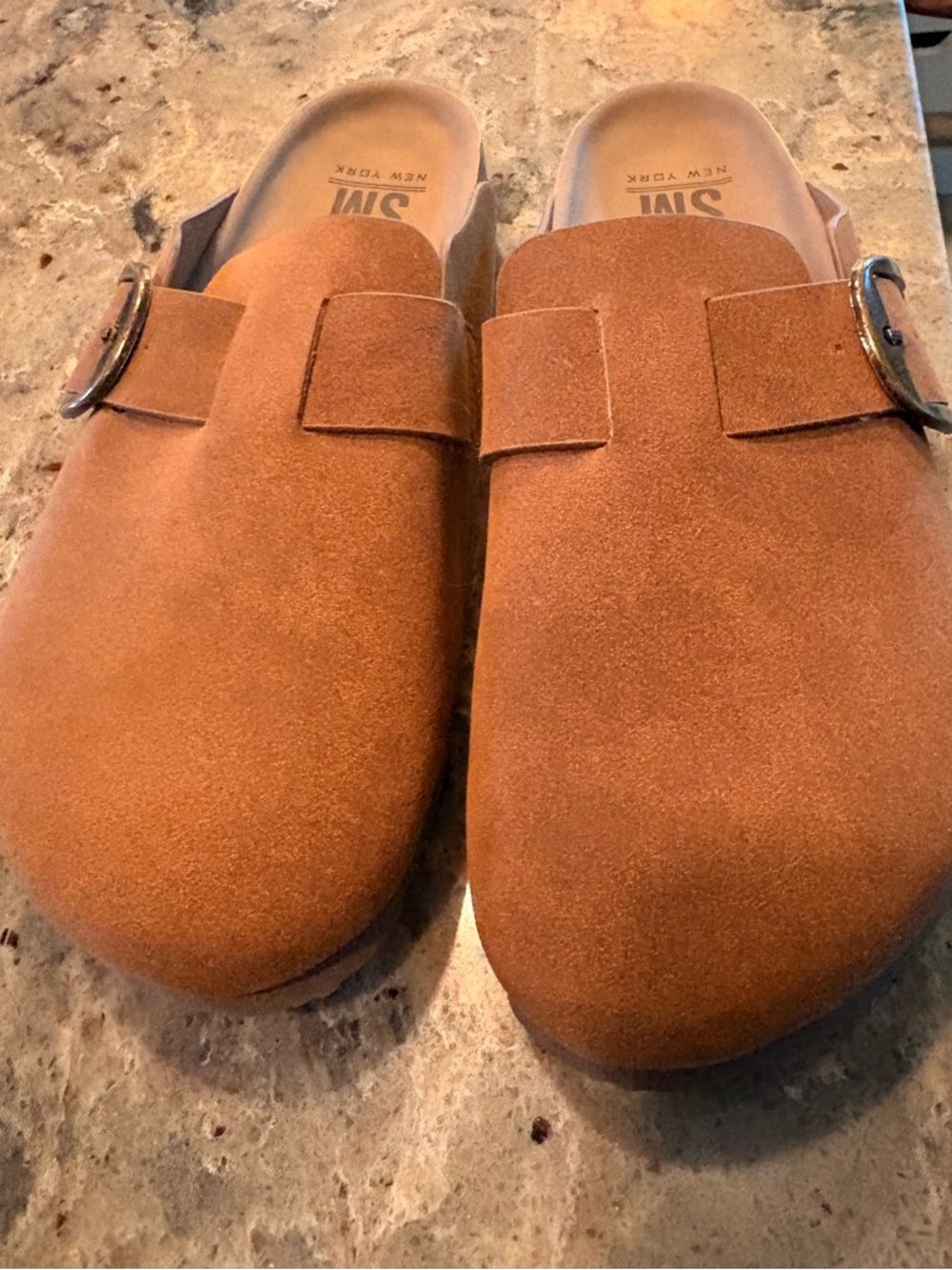 NWT SM New York Suede Mules/Slides in Camel Brown, size 8 - Picture 4 of 9